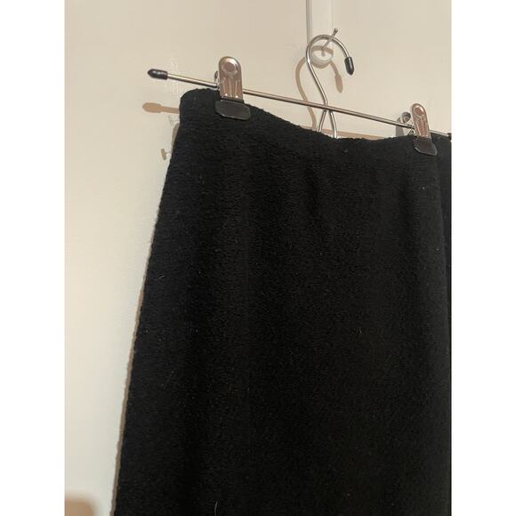 Adolfo New York Vintage Black Skirt With Gold Button Details Wool - Picture 7 of 8